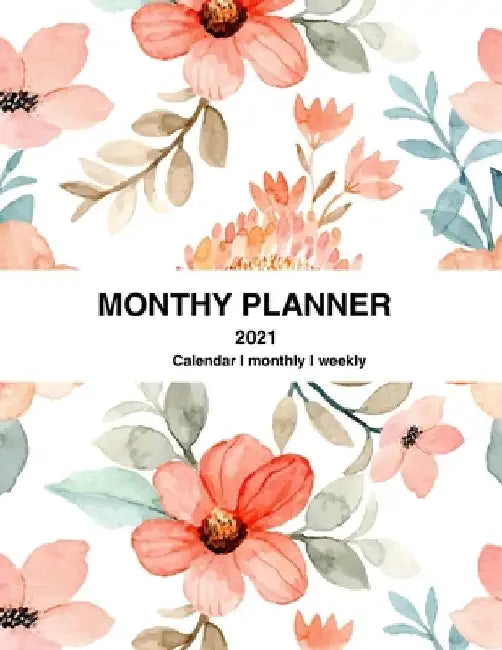 2021 monthly Planner - Pretty Simple Planners - Navy Floral monthly Planner - Academic Planner 2021 Weekly & Monthly Planner. Size 8.5" x 11" by Maiyu Peaker