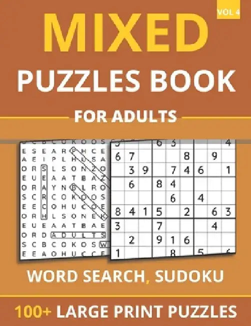 Mixed Puzzles Book For Adults - Word Search, Sudoku: 100+ Large Print Puzzles For Adults & Seniors (Vol 4) by Funafter Books