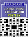 Brain game large print: crossword puzzle book by N. R. Color