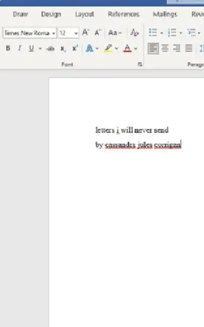 letters i will never send by Cassandra Jules Corrigan