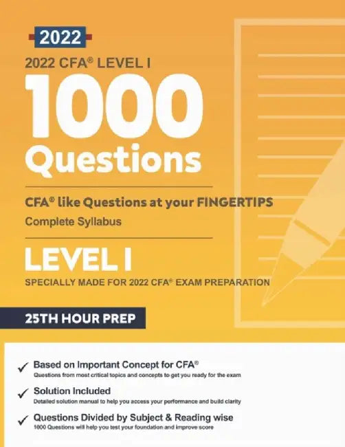 2022 CFA Level 1: Critical 1000 Questions for 2022 CFA Exams by Prep