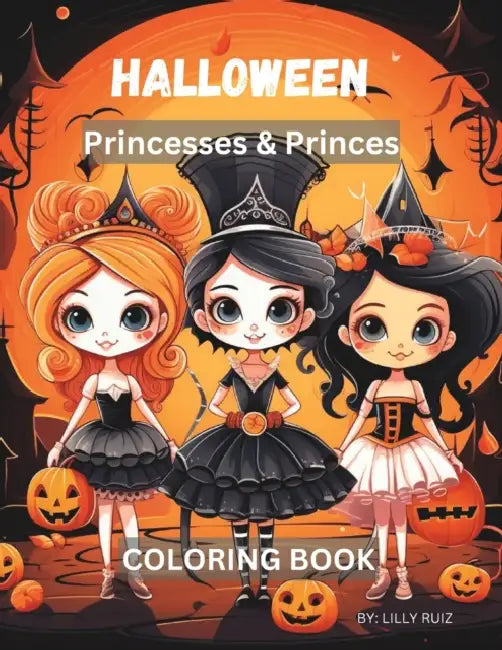 Halloween Princess And Prince Coloring Book For Kids