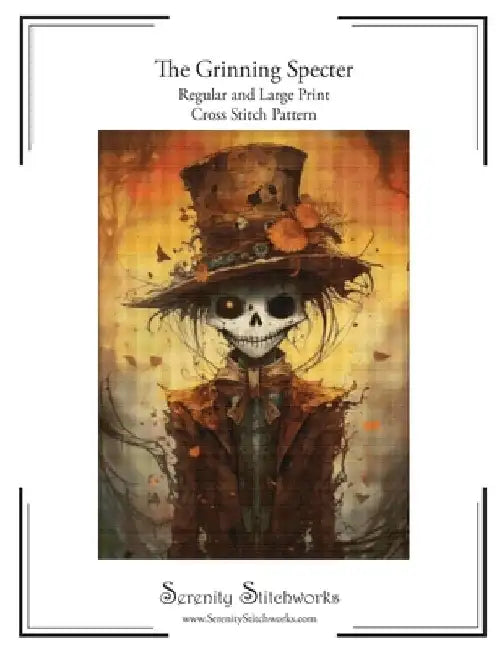 The Grinning Specter Cross Stitch Pattern: Regular and Large Print Cross Stitch Chart by Carmen Wolf