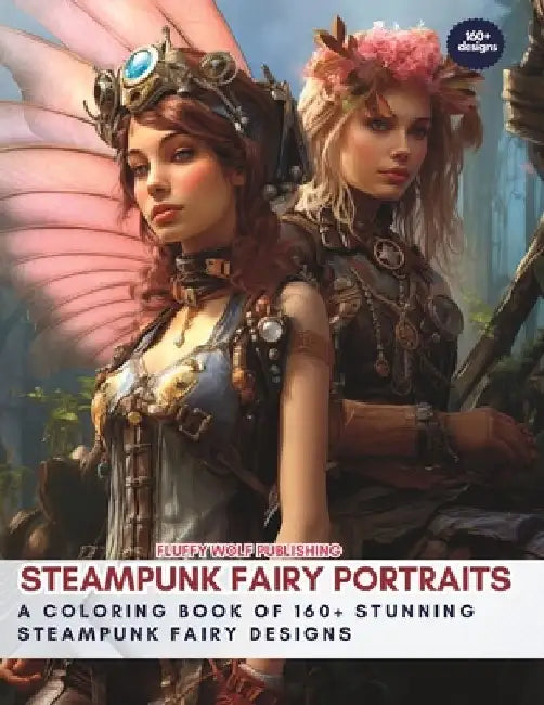 Steampunk Fairy Portraits: A Coloring Book of 160+ Stunning Steampunk Fairy Designs: Dive into the Enchanting World of Steampunk Fairies with 160 by Fluffy Wolf Publishing