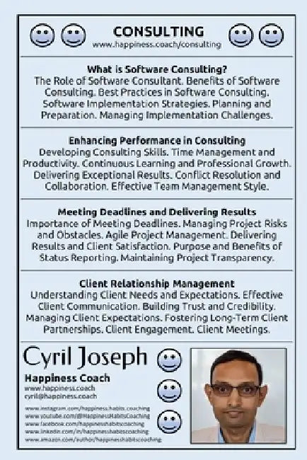 Happiness Habits - Consulting by Cyril Joseph