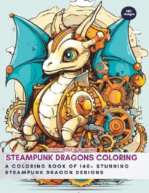 Steampunk Dragons Coloring: A Coloring Book of 140+ Stunning Steampunk Dragon Designs: Steampunk Coloring book for Beginners - Coloring for Growth by Fluffy Wolf Publishing