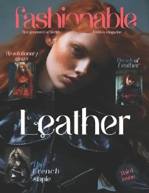 Fashionable Magazine: Leather - Third Issue - First Generated Ai Models - Fashion magazine - Journey Into The Fashion World: Leather - Third by Beshoy Shenouda Mahrous