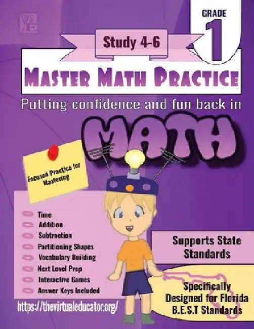 Master Math Practice: 1st Grade: Study 4-6 by Tyler Davis