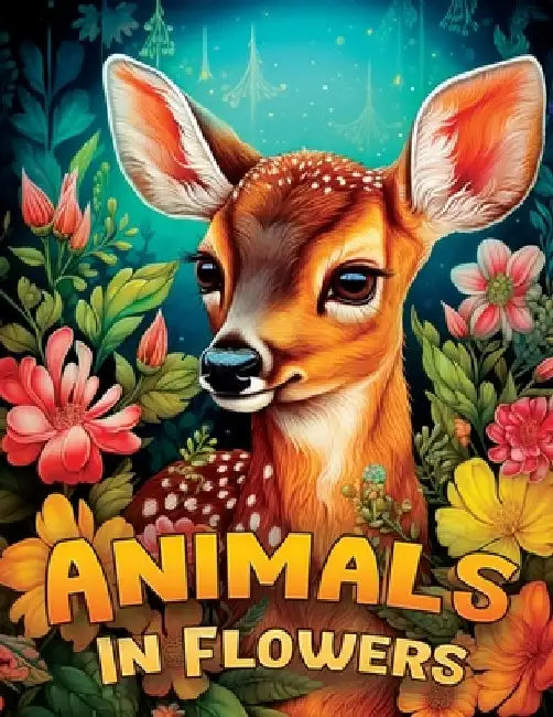Cute Animals in Flowers: Adult Coloring Book for Women with Cute Baby Animals in Blooms by Lined Crafts Edition