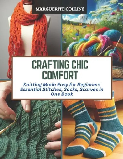 Crafting Chic Comfort: Knitting Made Easy for Beginners Essential Stitches, Socks, Scarves in One Book by Marguerite Collins