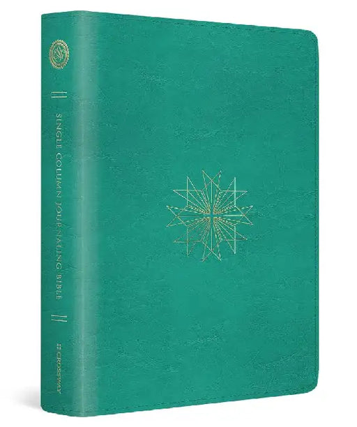 ESV Single Column Journaling Bible (Trutone, Teal, Resplendent Cross Design)