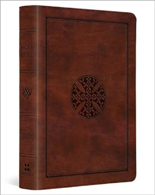 ESV Large Print Compact Bible, Red Letter (Trutone, Brown, Mosaic Cross Design) by Esv Bibles