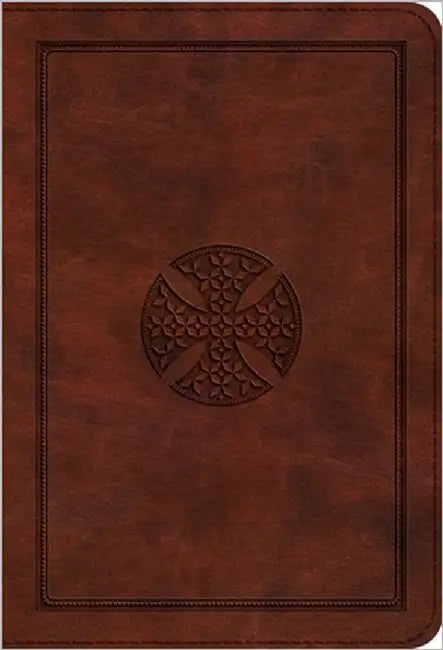 ESV Large Print Compact Bible (Trutone, Brown, Mosaic Cross Design) by Esv Bibles