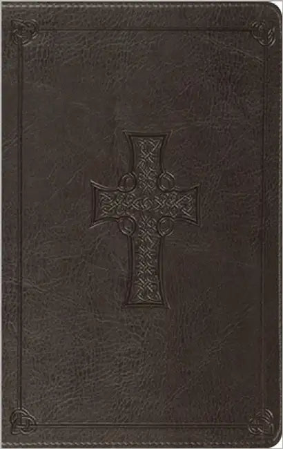 ESV Thinline Bible, Red Letter (Trutone, Charcoal, Celtic Cross Design) by Esv Bibles