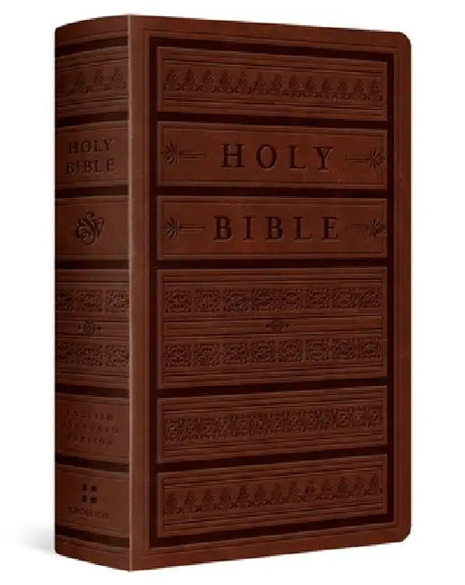 ESV Giant Print Personal Size Bible, Red Letter (Trutone, Brown, Engraved Mantel Design) by Esv Bibles