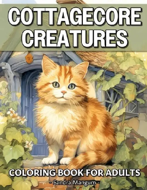 Cottagecore Creatures Coloring Book: Beautiful Designs Of Cottage Animals, Country Farm, Woodland Creatures, And More For Adults Relaxation by Sandra Mangum