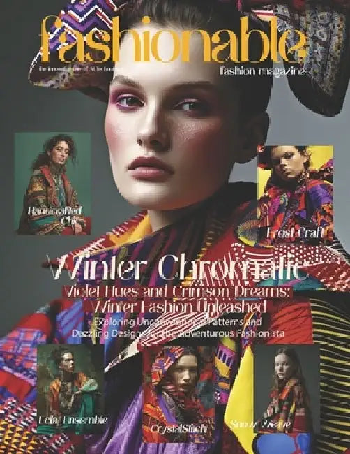 Fashionable Magazine: Winter Chromatic - Violet Hues and Crimson Dreams - Winter Fashion Unleashed.: Exploring Unconventional Patterns and D by Beshoy Shenouda Mahrous