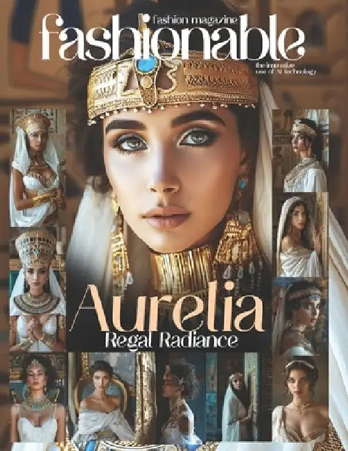 Fashionable Magazine: Aurelia - Regal Radiance - Egyptian Queens Revived in White and Gold Splendor: A Majestic Odyssey through Time Where T by Beshoy Shenouda Mahrous
