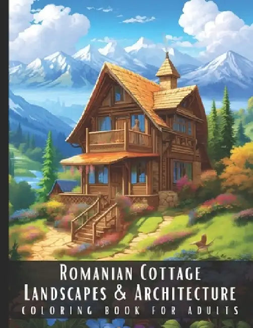 Romanian Cottage Landscapes & Architecture Coloring Book for Adults: Large Print Beautiful Nature Landscapes Sceneries and Foreign Buildings Adult Col by Artful Palette