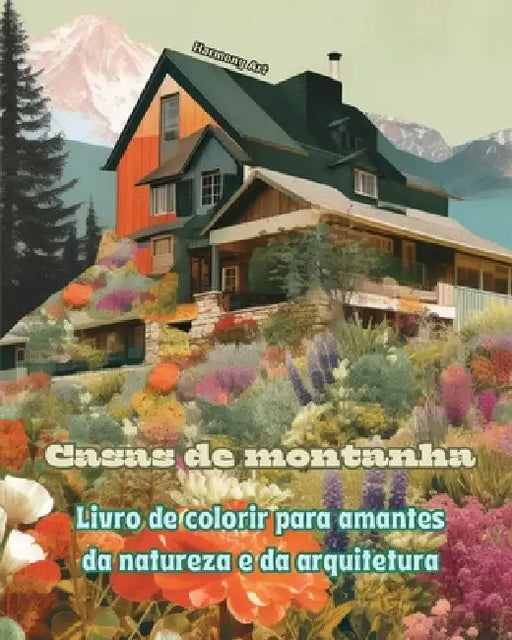 Casas de montanha Livro de colorir para amantes da natureza e da arquitetura Designs criativos para relaxamento: Casas de sonho em incríveis paisagens by Harmony Art