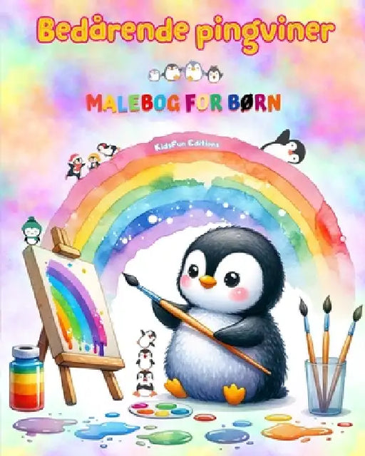 Bedårende pingviner - Malebog for børn - Kreative og sjove scener med glade pingviner: Charmerende tegninger, der opfordrer til kreativitet og sjov fo by Kidsfun Editions