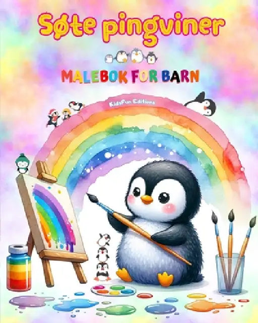 Søte pingviner - Malebok for barn - Kreative og morsomme scener med glade pingviner: Sjarmerende tegninger som oppmuntrer til kreativitet og moro for by Kidsfun Editions