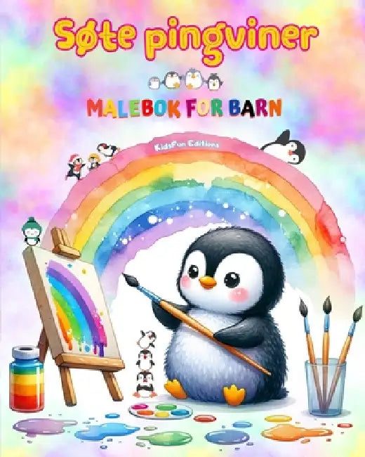 Søte pingviner - Malebok for barn - Kreative og morsomme scener med glade pingviner: Sjarmerende tegninger som oppmuntrer til kreativitet og moro for by Kidsfun Editions