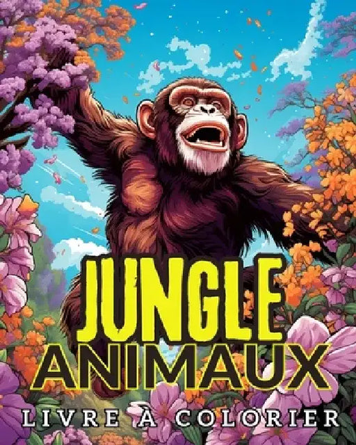 Les Animaux de la Jungle Livre à Colorier: Les Animaux en Fleurs Pages à Colorier avec les Animaux de la Jungle by Louis Wagner