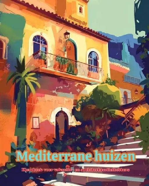 Mediterrane huizen Kleurboek voor vakantie- en architectuurliefhebbers Geweldige ontwerpen voor totale ontspanning: Droomhuizen in het mediterrane par by Harmony Art