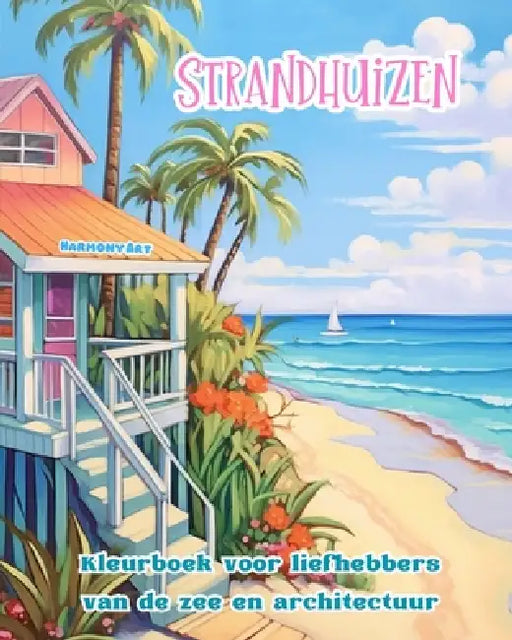 Strandhuizen Kleurboek voor liefhebbers van de zee en architectuur Geweldige ontwerpen voor totale ontspanning: Droomgebouwen aan de kust om creativit by Harmony Art