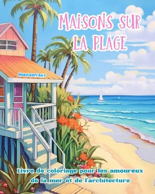 Maisons sur la plage Livre de coloriage pour les amoureux de la mer et de l'architecture Designs créatifs: Des bâtiments de rêve sur la côte pour enco by Harmony Art