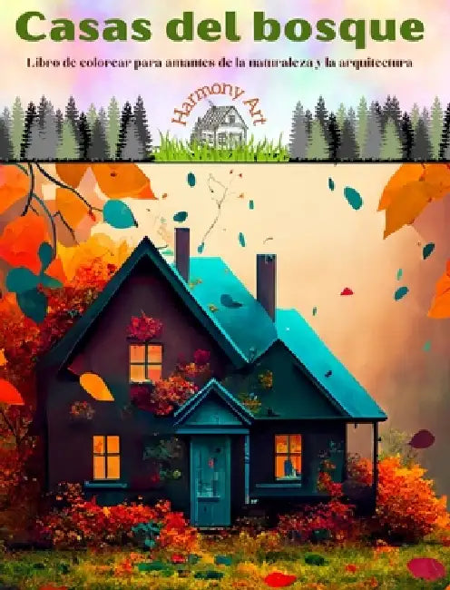 Casas del bosque Libro de colorear para amantes de la naturaleza y la arquitectura Diseños creativos para relajarse: Edificios únicos enclavados en he by Harmony Art