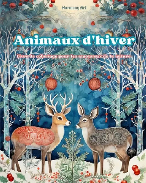 Animaux d'hiver - Livre de coloriage pour les amoureux de la nature - Scènes créatives et relaxantes du monde animal: Une collection de motifs puissan by Harmony Art