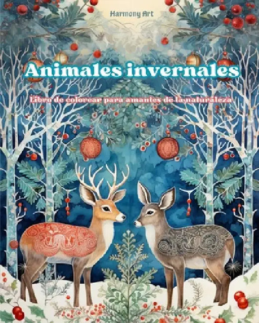 Animales invernales - Libro de colorear para amantes de la naturaleza - Escenas creativas y relajantes del mundo animal: Una colección de poderosos di by Harmony Art