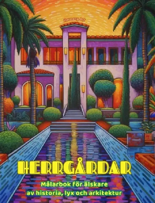 Herrgårdar Målarbok för älskare av historia, lyx och arkitektur Fantastiska mönster för total avkoppling: Dröm herrgårdar och palats för att främja kr by Harmony Art