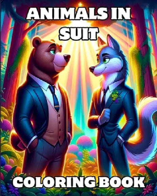 Animals in Suit Coloring Book: Funny Animal Scenes dressed in Elegant business Suits / Beautiful Fashion Dress by Camely R. Divine