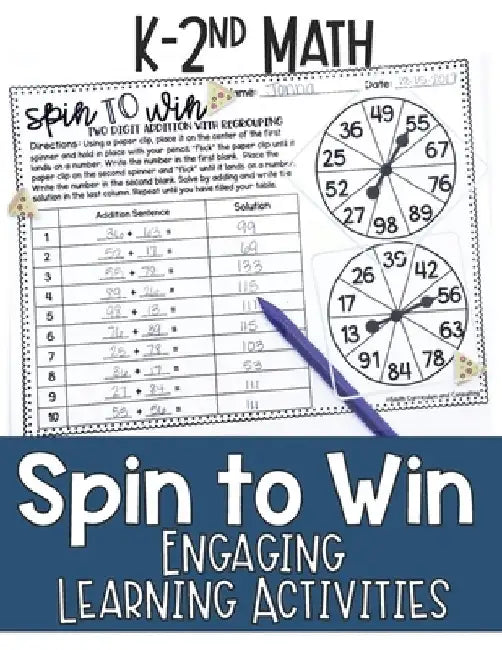 Math Games for Kindergarten, First Grade, and Second Grade: Fun Math Practice & Activities for Kids Ages 5-8: Spin to Win - Engaging Learning Activiti by Jennifer Smith Jochen