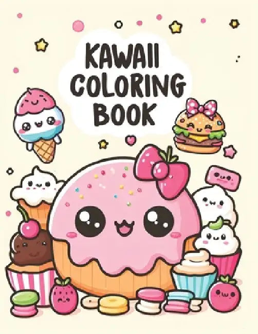 Sweet Treats, Food & Snacks Coloring Book for Kids Ages 4-8: Kawaii Desserts, Cupcakes, Ice Creams, Donuts for Boys Girls to colour by Judy Kimmons