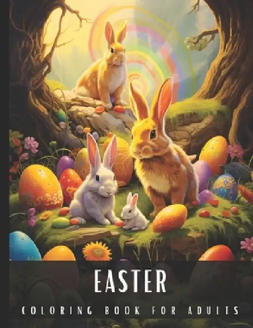 Adult Coloring Book for Easter: Large Print Stress Relief Coloring Book for Adults Presenting Eggs, Bunnies, Baskets, Flowers and Holiday Decorations by Artful Palette
