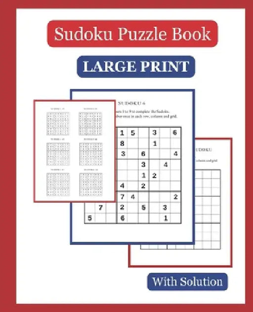 Sudoku Puzzle Book: with Solutions, Large Print 110 pages, 7.5" x 9.25" by W. Wilson