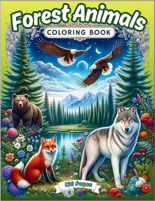 Forest Animals Coloring Book: A 126 Page Journey with Delightful Animals - Relaxing Coloring Book for Adults by Creativisions