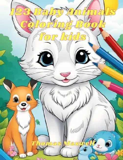 123 Baby Animals Coloring Book For Kids: A Collection of Coloring Pages of Cute Cats, Tigers, Elephants and more for Children by Thomas Maxwell