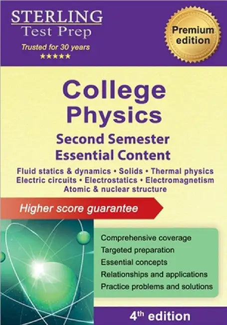 College Physics: Second Semester Essential Content by Test Prep, Sterling