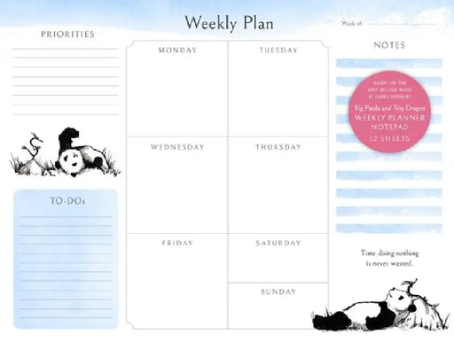 Big Panda and Tiny Dragon Weekly Planner Notepad by James Norbury