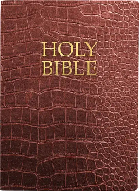 Kjver Holy Bible, Large Print, Walnut Alligator Bonded Leather, Thumb Index: (King James Version Easy Read, Red Letter, Burgundy) by Whitaker House