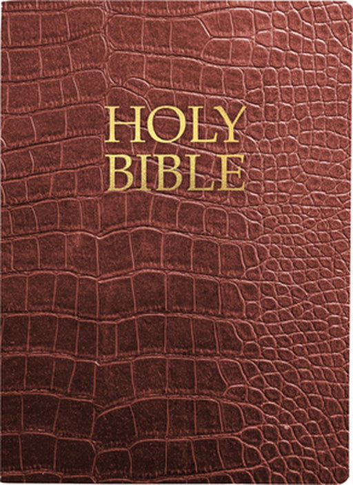 Kjver Holy Bible, Large Print, Walnut Alligator Bonded Leather, Thumb Index: (King James Version Easy Read, Red Letter, Burgundy) by Whitaker House