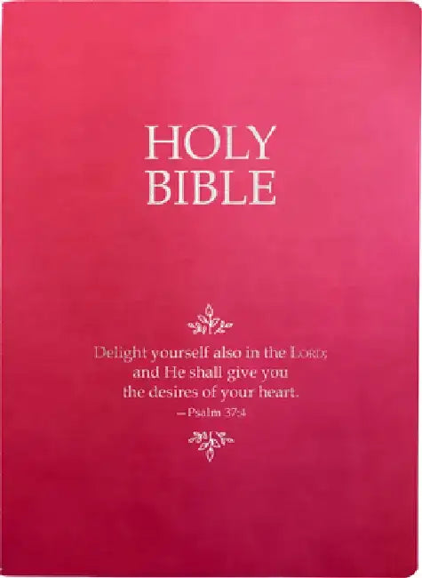 Kjver Holy Bible, Delight Yourself in the Lord Life Verse Edition, Large Print, Berry Ultrasoft: (King James Version Easy Read, Red Letter, Pink, Psal by Whitaker House