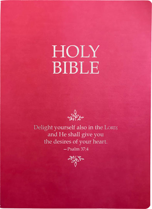 Kjver Holy Bible, Delight Yourself in the Lord Life Verse Edition, Large Print, Berry Ultrasoft: (King James Version Easy Read, Red Letter, Pink, Psal by Whitaker House