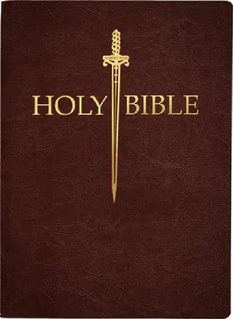 KJV Sword Bible, Large Print, Mahogany Genuine Leather, Thumb Index: (Red Letter, Premium Cowhide, Brown, 1611 Version) by Whitaker House