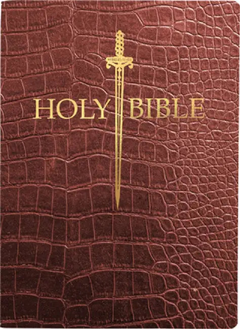 KJV Sword Bible, Large Print, Walnut Alligator Bonded Leather, Thumb Index: (Red Letter, Burgundy, 1611 Version) by Whitaker House